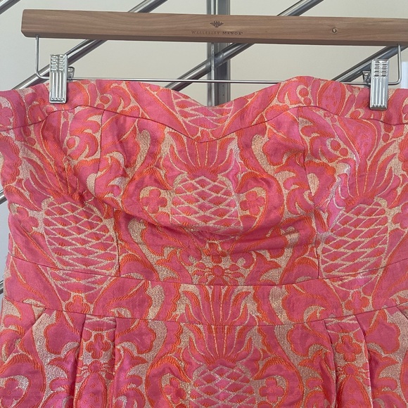 Vintage Kate Spade Elegant Pink and Gold Strapless Dress - Picture 3 of 14